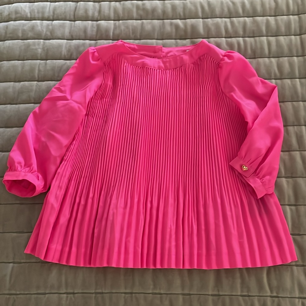 TED BAKER pink barbie pleated blouse top age 5 girly party wedding